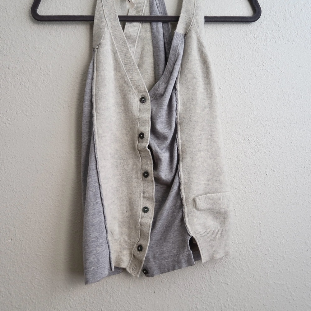 Vintage Y2K Marc Jacobs Two-Tone Gray Cashmere Blend Cardigan Vest